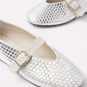 NWT Schutz Eliza Studded Flat in Pearl